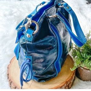 Coach Poppy Patent Spotlight Berry Blue Bag 13835